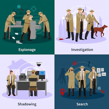 Spy flat concept Free Vector