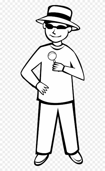 Spy Kid Outline - Drawings Of People Clipart