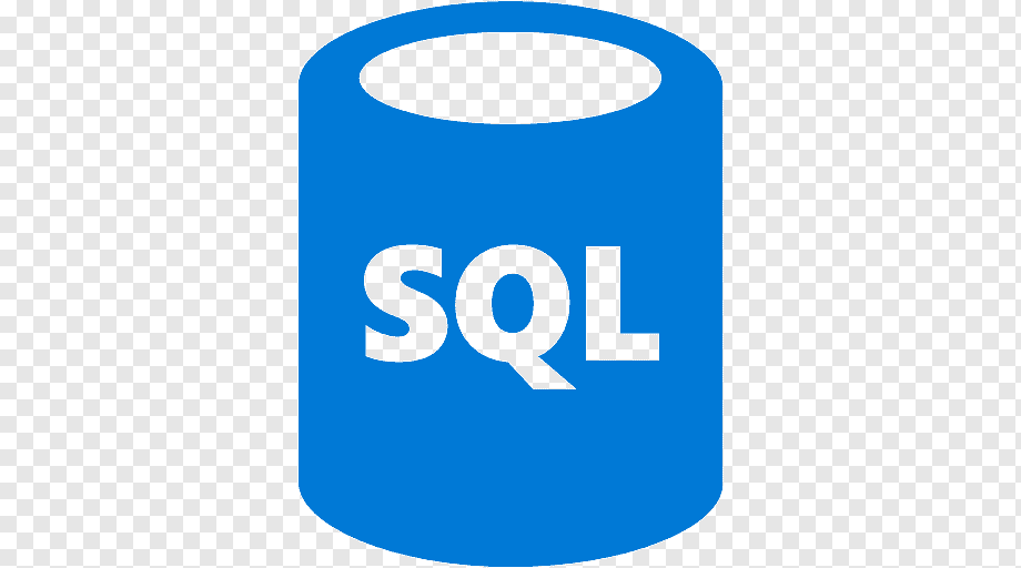 SQL logo illustration, Microsoft Azure SQL Database Microsoft SQL Server, database, blue, text, logo png