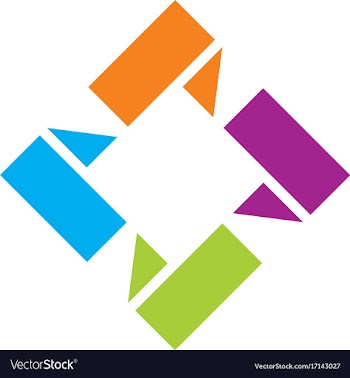  					Square 3d shape circle logo vector image														