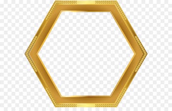Square Angle Yellow Pattern - Deco Gold Border Frame Transparent PNG Image 