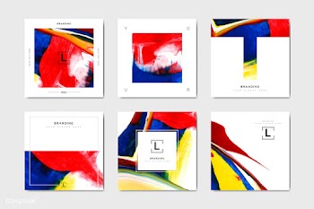 Square artistic branding templates | Free stock vector - 575295