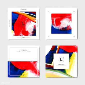 Square artistic branding templates | Free stock vector - 575304