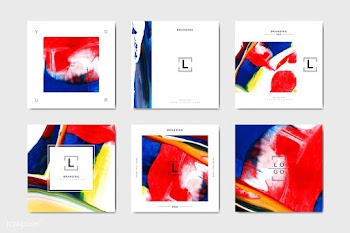 Square artistic branding templates | Free stock vector - 575313