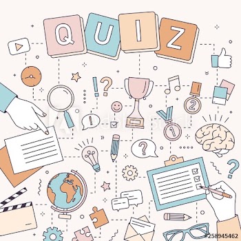 Square banner template with hands of people solving puzzles and brain teasers, answering quiz questions, taking part in logic competition