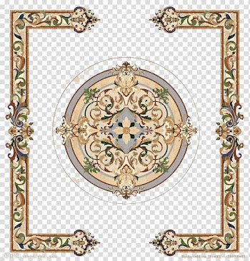Square beige and multicolored floral frame , Marble Tile Floor Stone, Marble stone tile transparent background PNG clipart