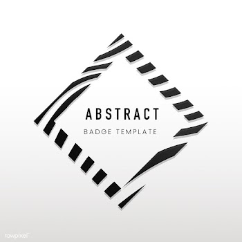 Square black and white abstract badge vector | Free stock vector - 538109