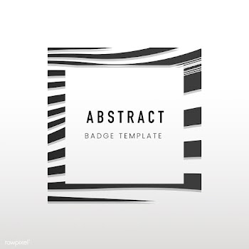 Square black and white abstract badge vector | Free stock vector - 538120