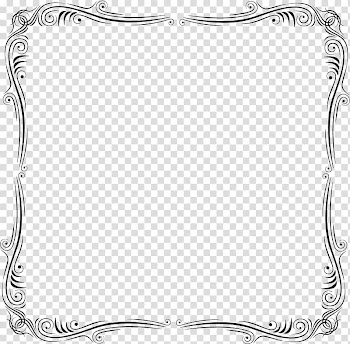 Square black floral frame illustration, frame, Simple lovely ancient box transparent background PNG clipart