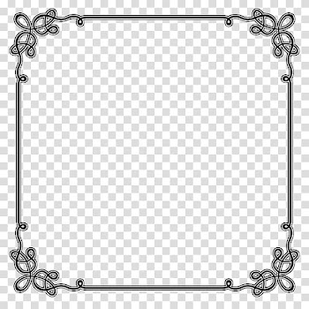 Square black frame illustration, Borders and Frames Microsoft Word , Invitations decorative borders transparent background PNG clipart