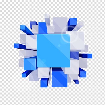 Square blue and white art, Cube Three-dimensional space Euclidean , Color cube background material transparent background PNG clipart