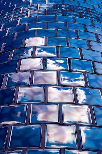 Square Blue Ceramic Tiled Surface