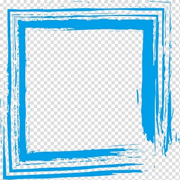 Square blue frame illustration, frame Watercolor painting, Exquisite frame design transparent background PNG clipart