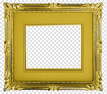 Square brass-colored frame, Gold Frame Landscape transparent background PNG clipart