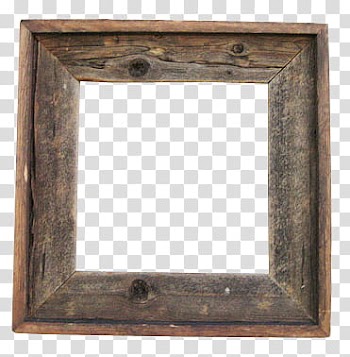 Square brown wooden frame transparent background PNG clipart