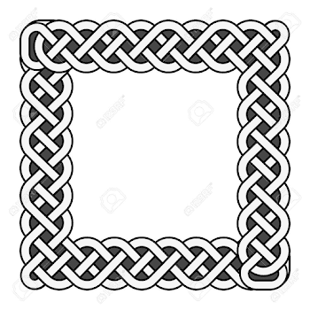 Square Celtic Knots Vector Medieval Frame In Black And White ...