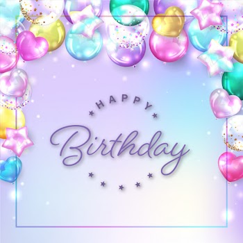 Square colorful balloons background for birthday card Free Vector