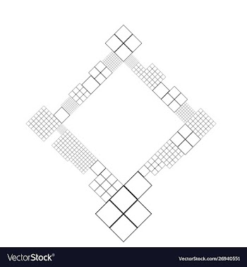 Square frame border - abstract modern graphic vector image