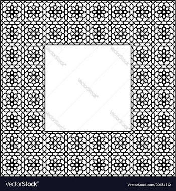 Square frame of the arabic pattern of four by four vector image