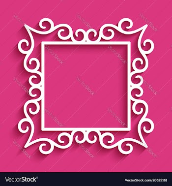  					Square frame with cutout paper swirls vector image														