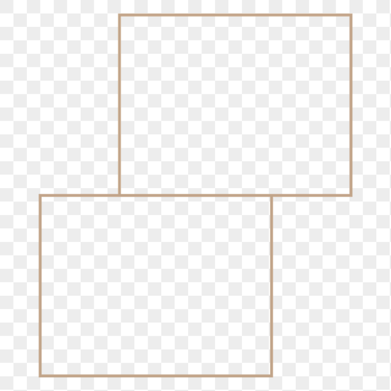 Square frames collage element, gold | Free PNG - rawpixel
