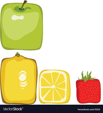 Square fruit vector image