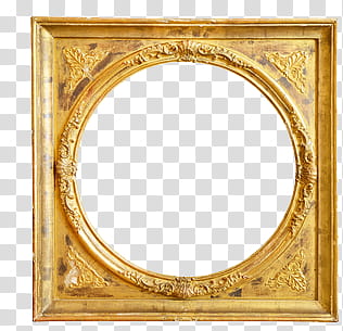 Square gold frame transparent background PNG clipart