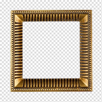 Square gold frame transparent background PNG clipart