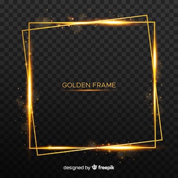 Square golden frame Free Vector