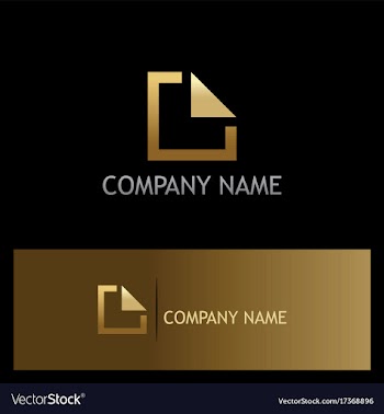  					Square line gold business logo vector image														