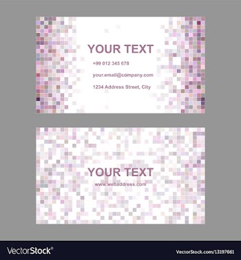 Square mosaic business card template design vector image