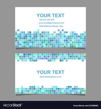 Square mosaic business card template design vector image