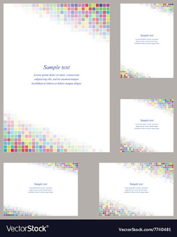 Square mosaic page corner design template set vector image