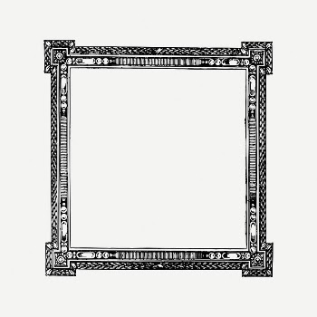 Square ornate frame clipart, vintage | Free PSD Illustration - rawpixel