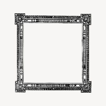 Square ornate frame drawing, vintage | Free Vector Illustration - rawpixel