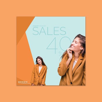 Square sales banner template Free Psd