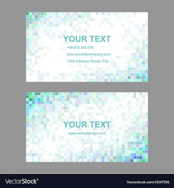Square tile mosaic business card templates vector image