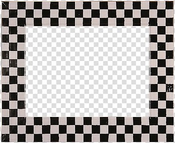 Square white and black checkered frame transparent background PNG clipart