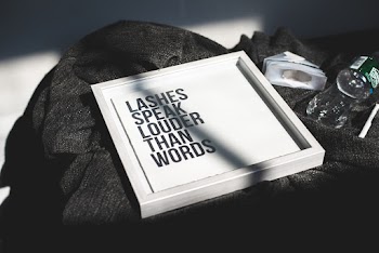 Square White and Black Text-printed Panel