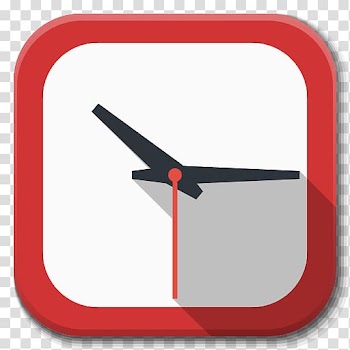 Square white and red clock , angle line font, Apps Clock transparent background PNG clipart
