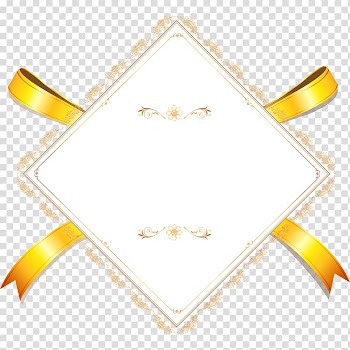Square white and yellow ribbon illustration, Ribbon Title bar Icon, Gold title bar transparent background PNG clipart