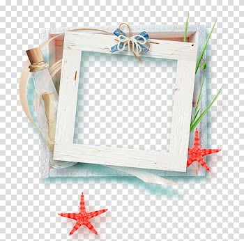 Square white wooden frame illustration, Frames Sea , sea transparent background PNG clipart