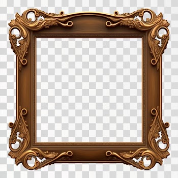 Square Wood frame PNG transparent