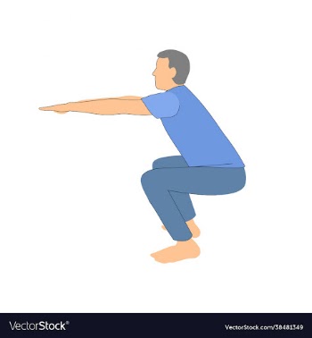 squat man goes in for sports man on white