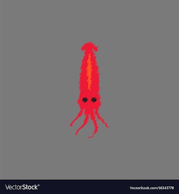 Squid icon simple of squid icon in hatching style vector image