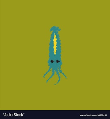 Squid icon simple of squid icon in hatching style vector image