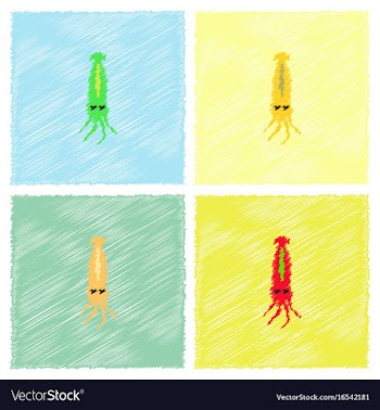 Squid icon simple of squid icon in hatching style vector image