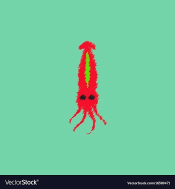 Squid icon simple of squid icon in hatching style vector image
