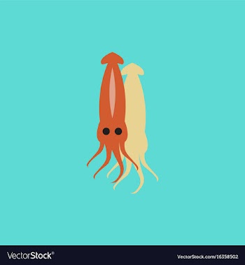 Squid icon simple of squid icon in sticker style vector image