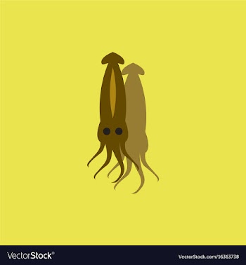 Squid icon simple of squid icon in sticker style vector image